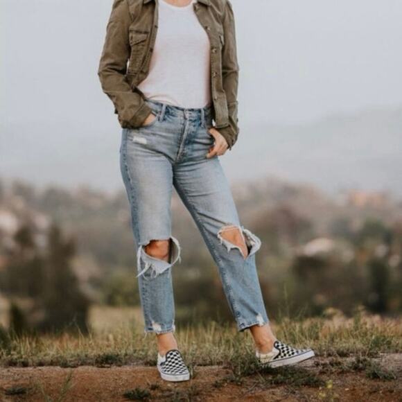 Women’s Mother Jeans The Tomcat High Rise Light Wash Ripped Size 27 - Picture 9 of 10